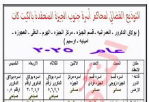 6 كشف توزيع محاكم جنوب وشمال الجيزة للاسرة